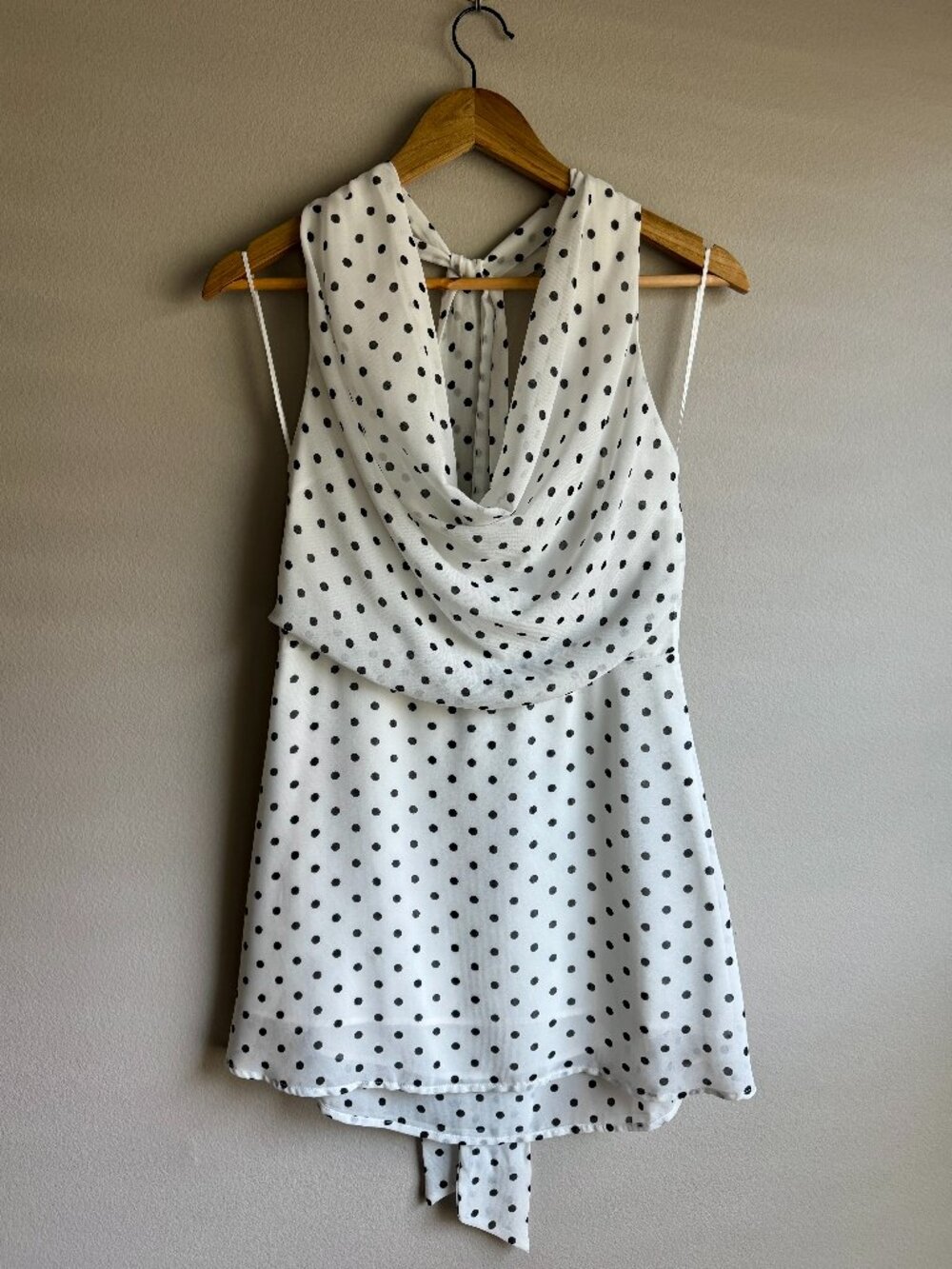 Polka Dot Tie-Up Halter Dress - Picture 6 of 9
